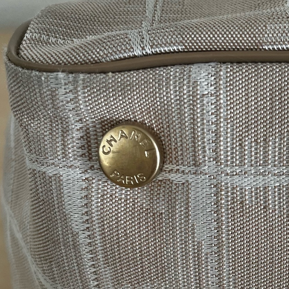 Chanel Jacquard Canvas Travel Line Tote Beige Late 90’s-Early 2000s - Picture 10 of 16
